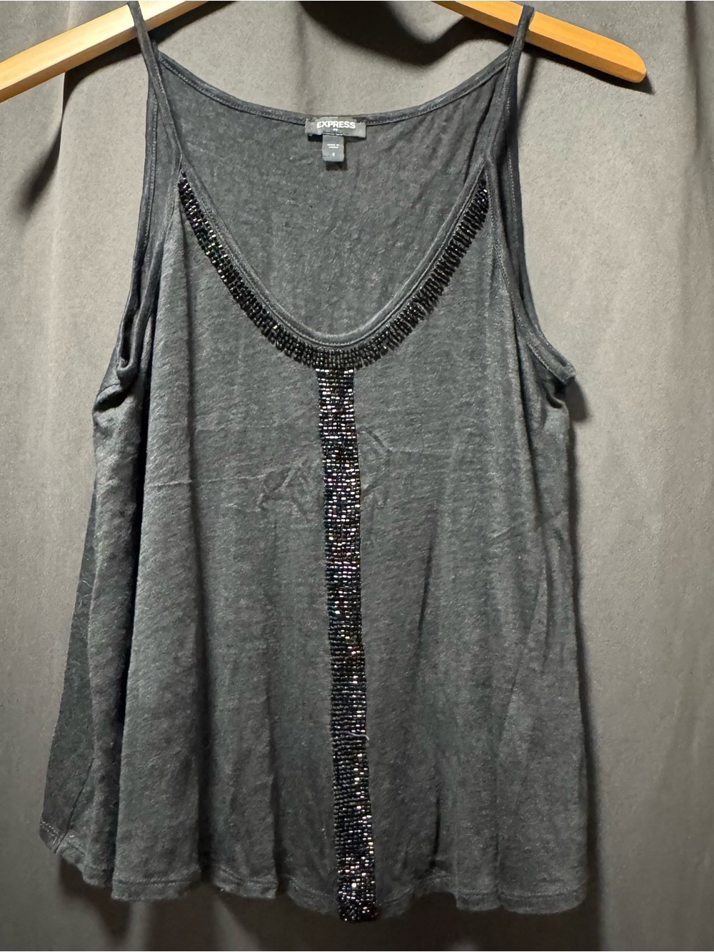 Express Black Beaded Camisole Tank Top